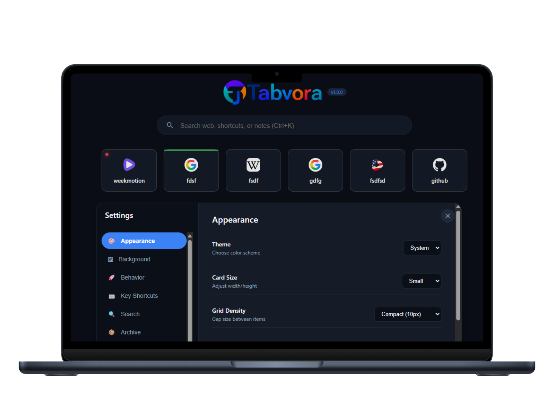 Tabvora Dashboard Preview